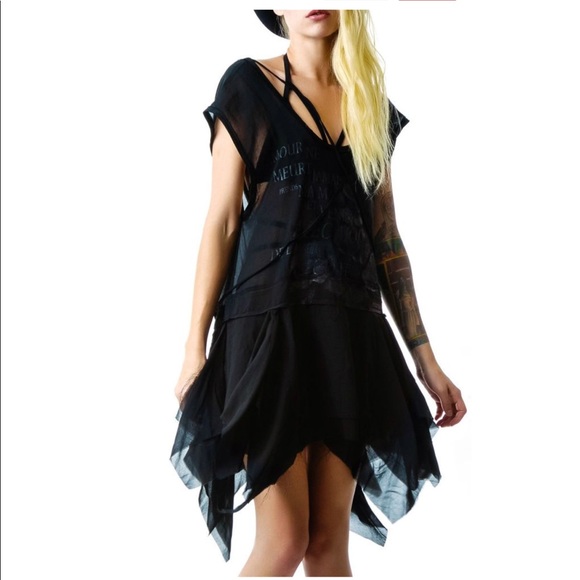 Widow Dresses & Skirts - Widow chiffon sheer gothic gypsy tunic lolita MD